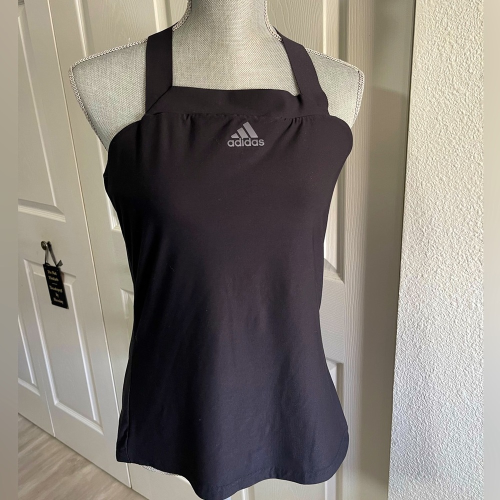 adidas Originals Black Halter Tank Top with Logo